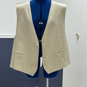 Calvin Klein Man Tan and Gray Striped Vest XXL